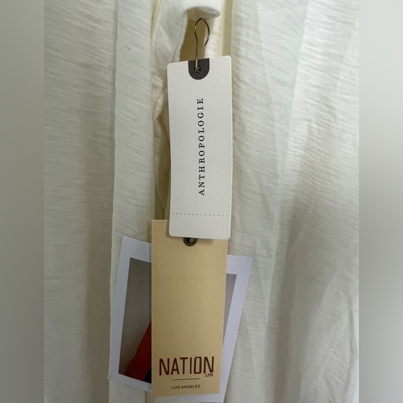 Anthropologie Nation Los Angeles Smocked-Shoulder Tee New with Tags Blouse - Picture 9 of 11
